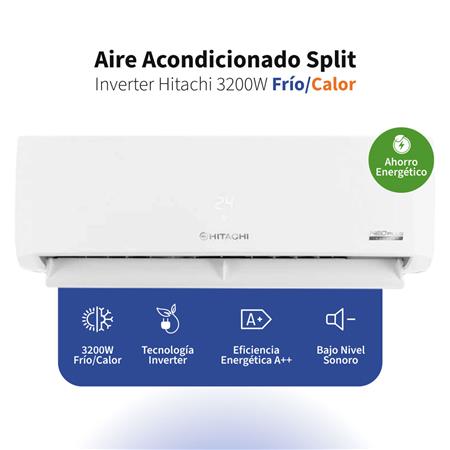 Aire Acondicionado Split Inverter Hitachi 3200W Frío/Calor HSPE3200FCINV