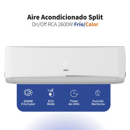 Aire Acondicionado Split RCA 2600W Frío/Calor RP2600FC